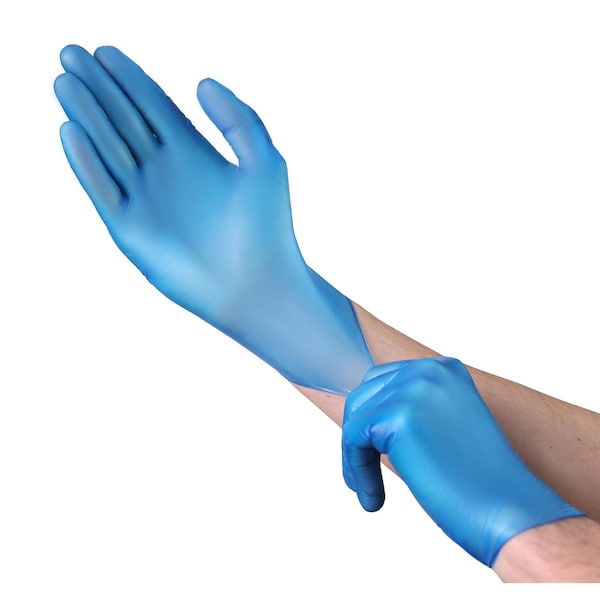 Industrial Glove, Vinyl, Blue, Large, 1000 PK
